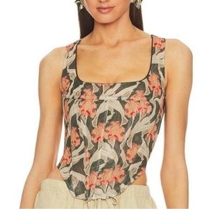 Miaou Campbell Corset Top in Art Nouveau Floral